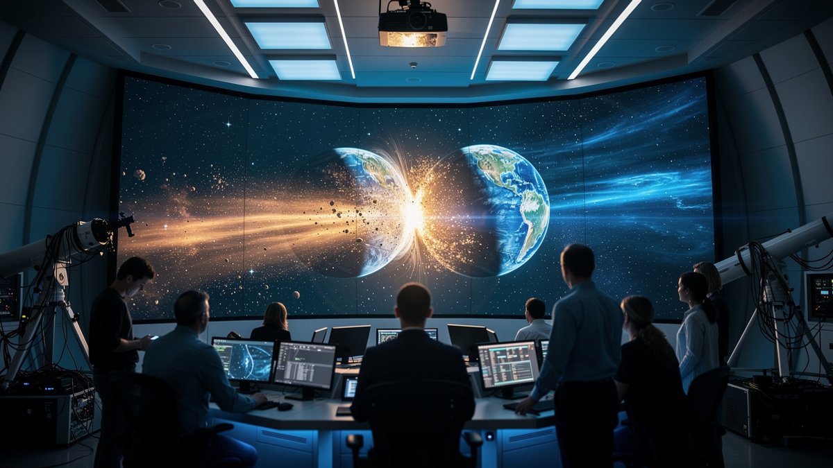 planetary collision observed