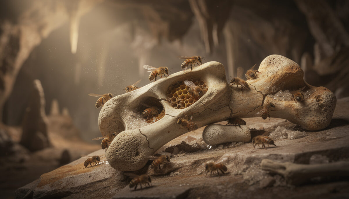 bees nesting in fossils