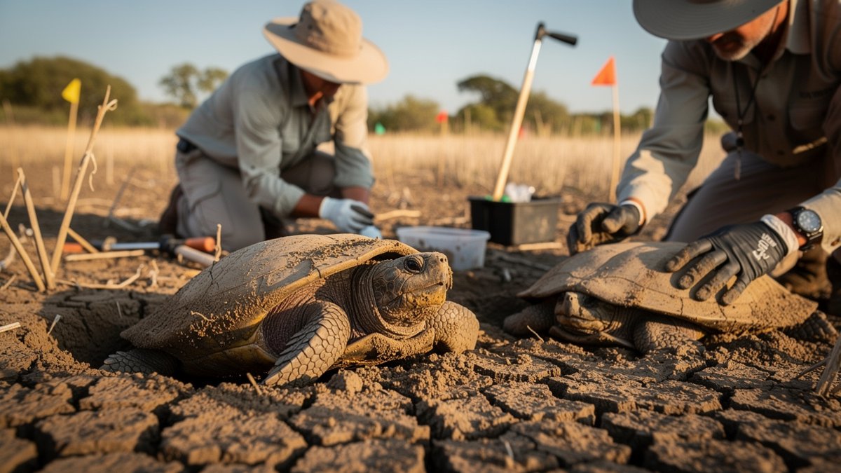 broad-shelled turtles drought