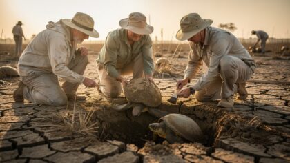 broad-shelled turtles drought