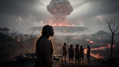 toba eruption human survival